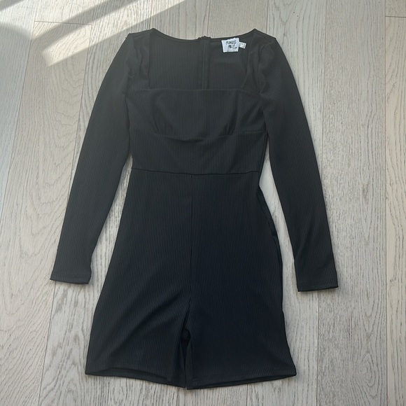 Princess Polly Sara Romper Black Ribbed Size 8 - Picture 2 of 5